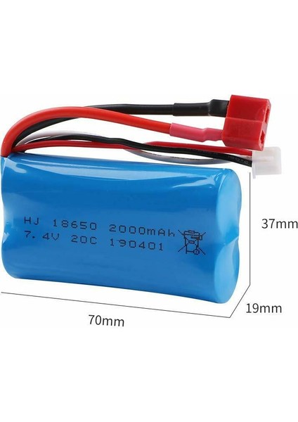 Wltoys Uyumlu 7.4V 18650 Li-On 15C 2000 Mah T-Plug Soketli Oyuncak Pili fiyatları