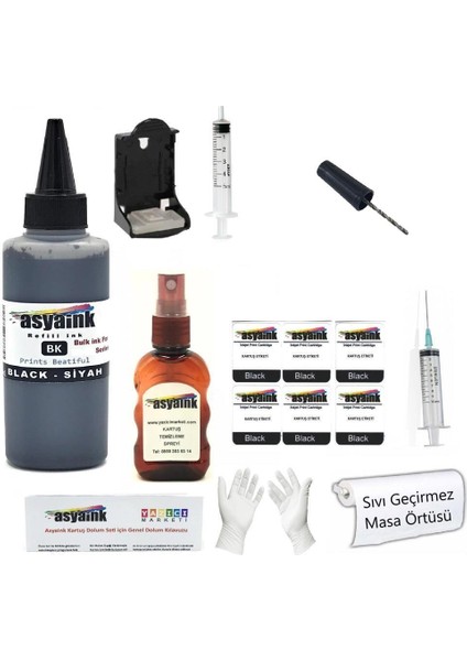 Canon E514 Uyumlu Siyah Kartuş Dolum Seti Pg-84