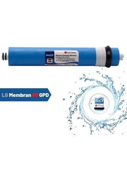 Membran Lg 80 Gpd Filtre Su Arıtma Filtresi