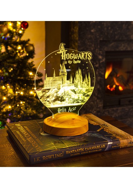 Sevgi Lambası Kişiye Özel Harry Potter Hediyesi Hogwarts, Hogwarts Hediyesi 3D LED Lamba