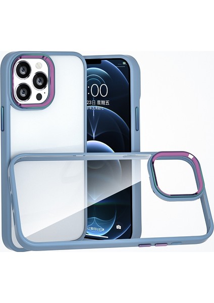 iPhone 13 Pro Max Için Akrilik + Tpu Telefon Kılıfı - Açık Mavi (Yurt Dışından)