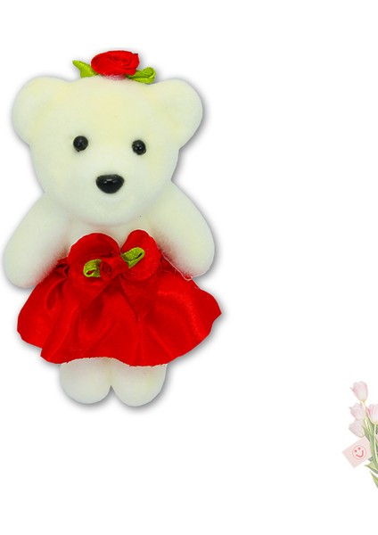 Minik Ayıcık Süs, 11cm x 6cm - Kırmızı - 1 Adet