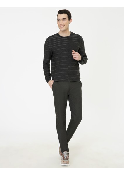 Erkek Antrasit Slim Fit Kazak 50241474-VR006