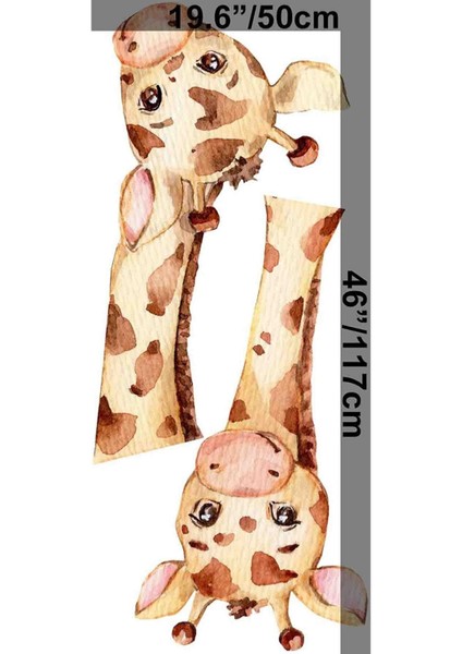 Dekoratif Sevimli Zürafalar Bebek Odası Duvar Sticker
