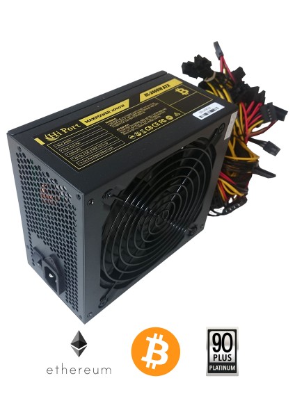 Maxpower 2000W 1x 20+4pin, 3x Ide, 6x Sata, 16X 6+2p Mining Powersuply Özellikleri