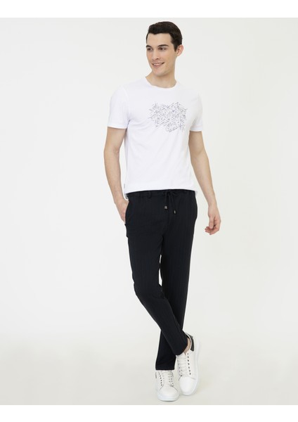 Erkek Beyaz Slim Fit Tişört 50240518-VR013