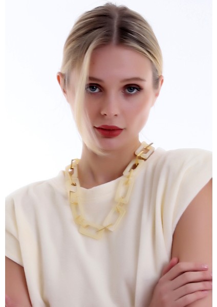 Özel Tasarım Candy and Chic Spor Zarif ve Şık Asetat Zincir Kolye