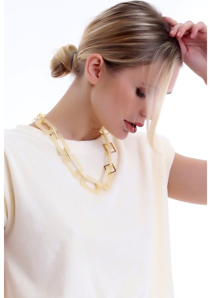 Özel Tasarım Candy and Chic Spor Zarif ve Şık Asetat Zincir Kolye fiyatları