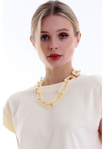 Özel Tasarım Candy and Chic Spor Zarif ve Şık Asetat Zincir Kolye indirimleri