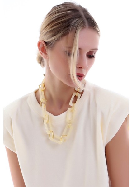 Özel Tasarım Candy and Chic Spor Zarif ve Şık Asetat Zincir Kolye