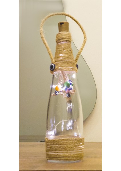 Antioch Artdesign LED Işıklı Nazar Boncuklu Cam Biblo Duvar Süsü