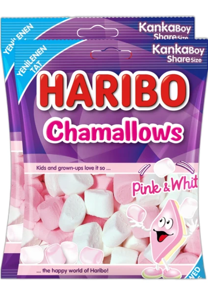 Haribo Chamallows Marsmallow Marşmelov Pink White 150 gr 5'li