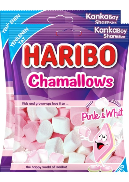 Haribo Chamallows Marsmallow Marşmelov Pink White 150 gr 5'li