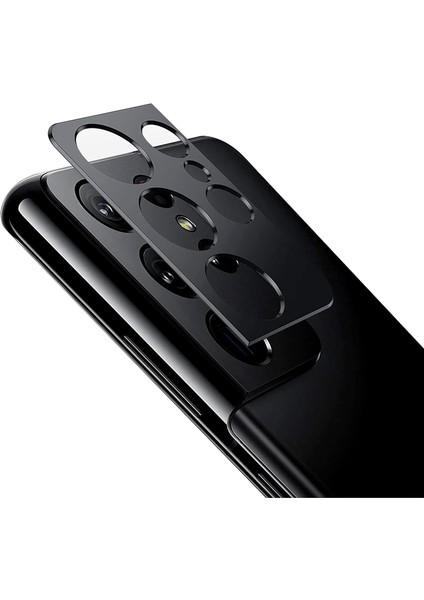 Samsung Galaxy S21 Ultra Uyumlu Kamera Lens Koruyucu Siyah