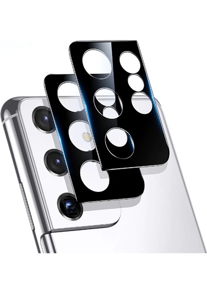 Samsung Galaxy S21 Ultra Uyumlu Kamera Lens Koruyucu Siyah modelleri