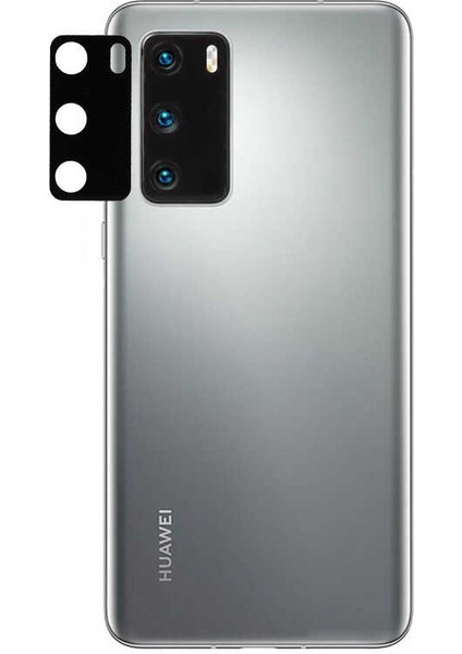 Huawei P40 Kamera Lens Koruyucu Siyah