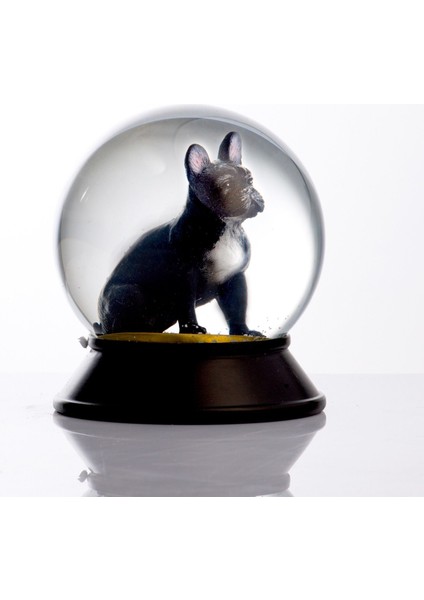 Cam ve Reçine Altın Patiler French Bulldog (Siyah) Kar Küresi modelleri