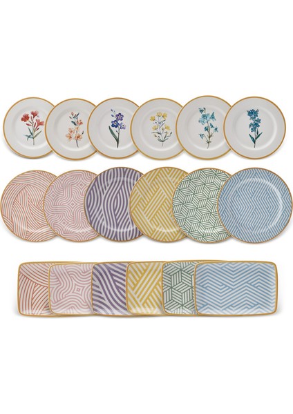 Botanica New Stoneware 18 Parça 6 Kişilik Yemek & Kahvaltı Takımı