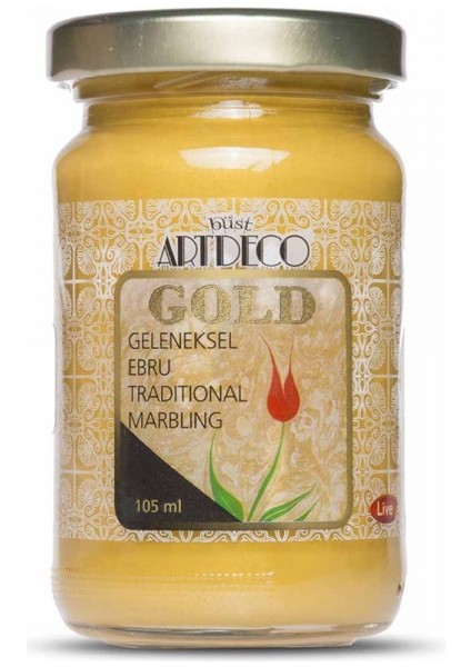 Gold : Geleneksel Ebru Boyası : 105 ml : Simli Altın 990 S.3