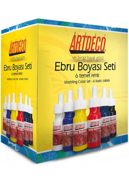 : Ebru Boya Seti : 6 Temel Renk