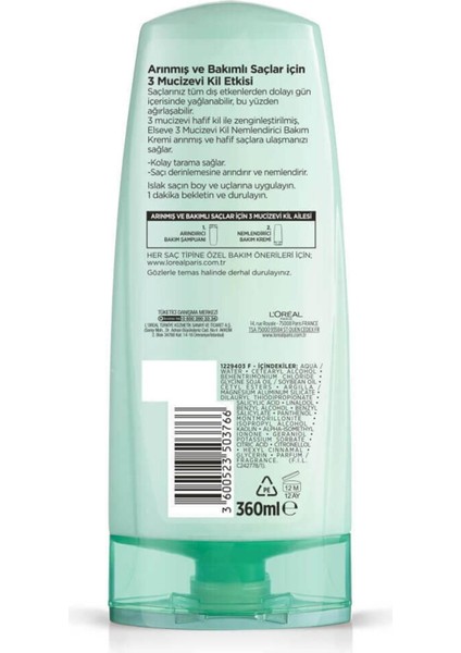 Loreal Paris Elseve Mucizevi Kil Saç Kremi 360 ml