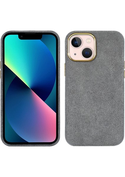 Iphone 13 Mini Gri Için Pürüzlü Pu Durumda