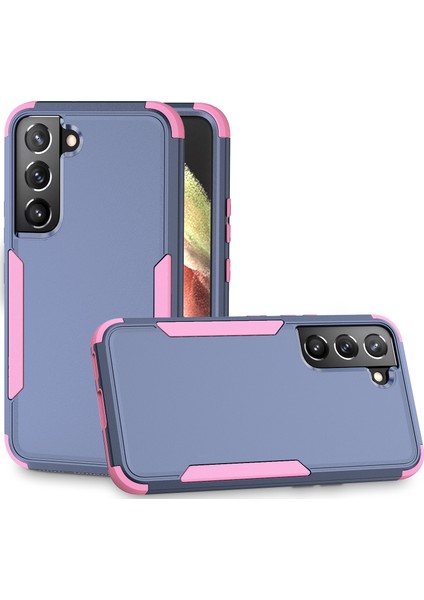 Samsung Galaxy S22 5g Royal Blue + Pembe Için Tpu + Pc Kılıfı