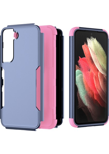 Samsung Galaxy S22 5g Royal Blue + Pembe Için Tpu + Pc Kılıfı modelleri