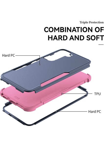 Samsung Galaxy S22 5g Royal Blue + Pembe Için Tpu + Pc Kılıfı fırsatları