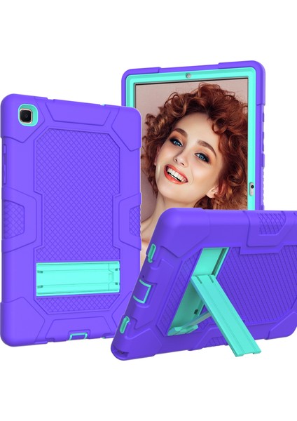 Samsung Galaxy Tab A7 10.4 (2020) T500 / T505 Kılıfı Mor Nane Yeşili