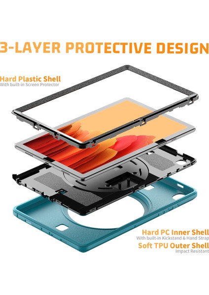 Samsung Galaxy Tab A7 10.4 T500 / T505 Için Tablet Kılıfı Açık Mavi modelleri