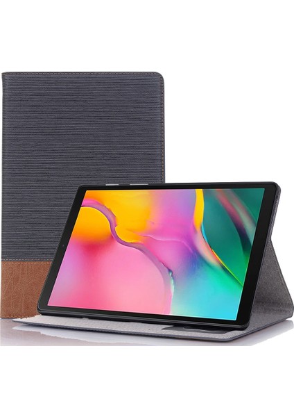 Samsung Galaxy Tab A7 T500 Için Deri Tablet Kılıfı Koyu Gri