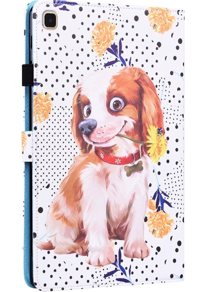 Samsung Galaxy Tab A7 10.4 2020 SM-T500 / SM-T505 Kılıf Küçük Çıçek Köpek(Yurt Dışından)