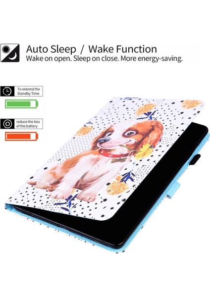 Samsung Galaxy Tab A7 10.4 2020 SM-T500 / SM-T505 Kılıf Küçük Çıçek Köpek(Yurt Dışından)