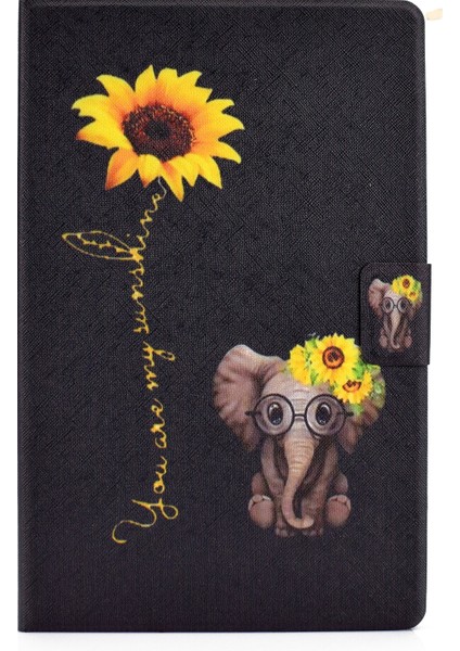 Samsung Galaxy Tab S7 11.0 T870 Renkli Çizim Kılıfı Krizantem Fil