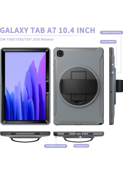 Samsung Galaxy Tab A7 (2020) T500 / T505 Koruyucu Kılıf Gri(Yurt Dışından)