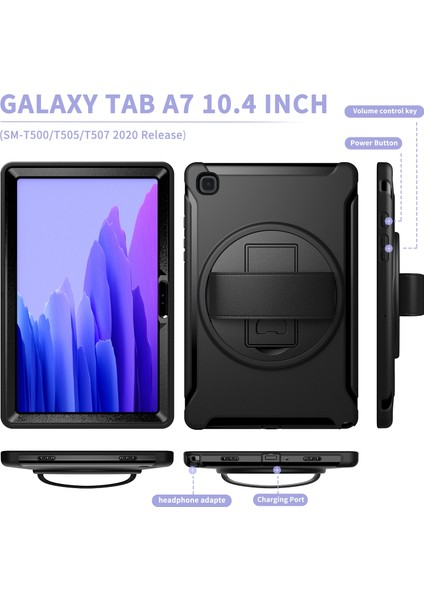 Samsung Galaxy Tab A7 (2020) T500 / T505 Koruyucu Kılıf Siyah