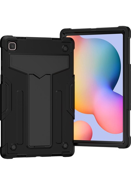Samsung Galaxy Tab A7 10.4 (2020) T-Şekilli Tutucu Kılıf Siyah + Siyah