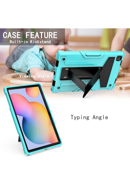 Samsung Galaxy Tab A7 10.4 (2020) T-Şekilli Tutucu Kılıf Nane Yeşil + Siyah(Yurt Dışından)