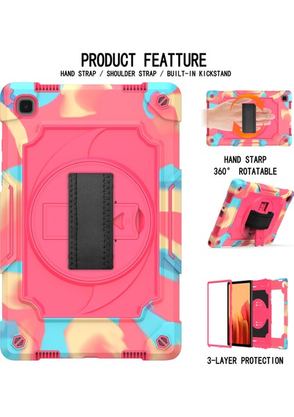 Samsung Galaxy Tab A7 10.4 (2020) / T500 Silikon + Pc Kılıfı Renkli + Gül Kırmızı fiyatları