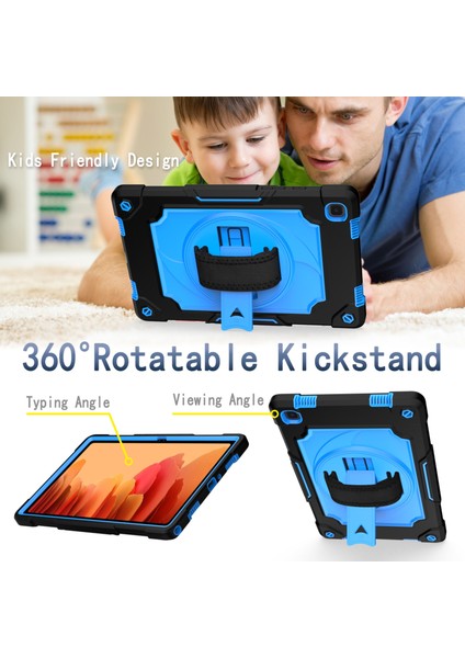 Samsung Galaxy Tab A7 10.4 (2020) / T500 Silikon + Pc Kılıfı Siyah + Mavi modelleri