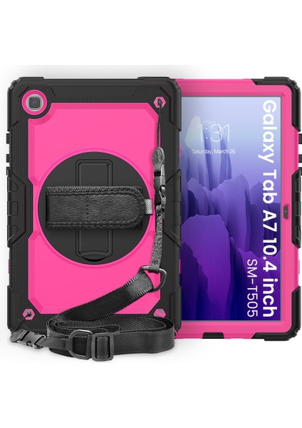 Samsung Galaxy Tab A7 (2020) T500 / T505 Durumda Siyah Gül Kırmızı