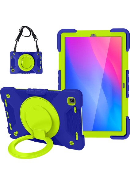 Samsung Tab A7 10.4 (2020) T500 / T505 Pc + Silikon Kılıf Lacivert + Çim Yeşil