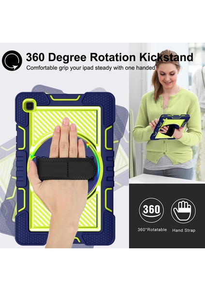 Silikon + Pc Kılıf Samsung Galaxy Tab A7 10.4 (2020) T500 / T505 Lacivert + Sarı Yeşil modelleri
