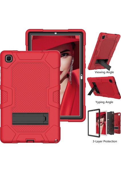 Samsung Galaxy Tab A7 10.4 (2020) T500 / T505 Kılıfı Kırmızı Siyah fırsatları
