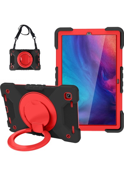 Samsung Tab A7 10.4 (2020) T500 / T505 Pc + Silikon Kılıf Siyah + Kırmızı
