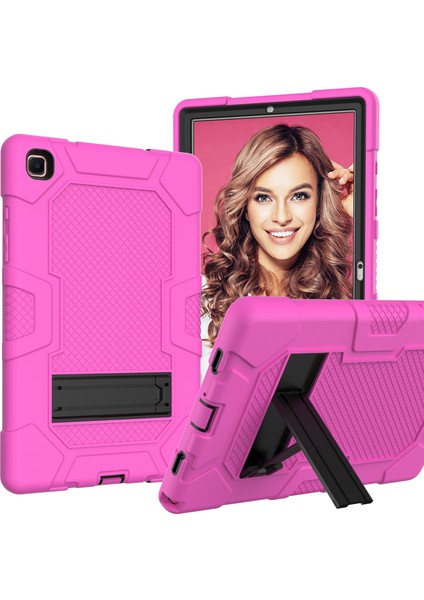 Samsung Galaxy Tab A7 10.4 (2020) T500 / T505 Kılıfı Gül Kırmızı Siyah(Yurt Dışından)