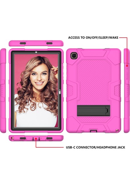 Samsung Galaxy Tab A7 10.4 (2020) T500 / T505 Kılıfı Gül Kırmızı Siyah(Yurt Dışından) modelleri