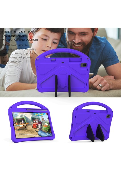 Galaxy Tab A7 10.4 (2020) T500 Eva Düz Anti Düşen Koruyucu Kılıf Kabuğu Tutucu Mor modelleri