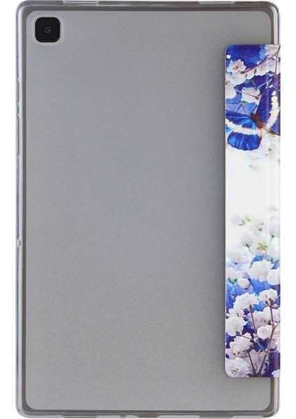 Samsung Galaxy Tab A7 10.4 (2020) Deri Kılıf Mavi Kelebekler
